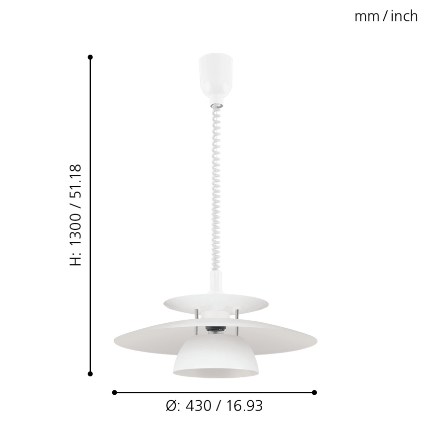 Eglo - Pull-down chandelier 1xE27/60W/230V