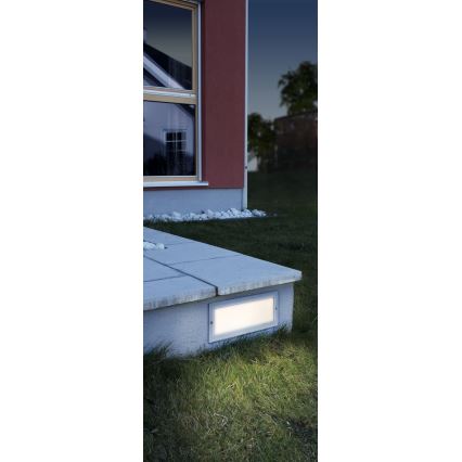 EGLO 88008 - ZIMBA Outdoor Recessed Light 1xE27/60W, Silver/White, IP44