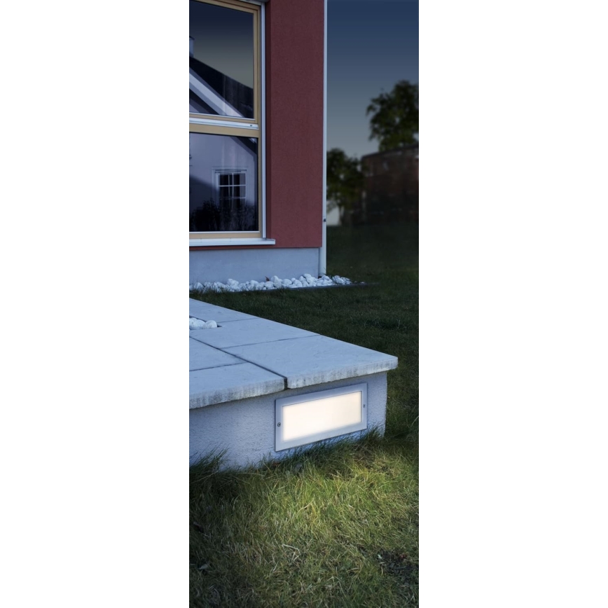 EGLO 88008 - ZIMBA Outdoor Recessed Light 1xE27/60W, Silver/White, IP44