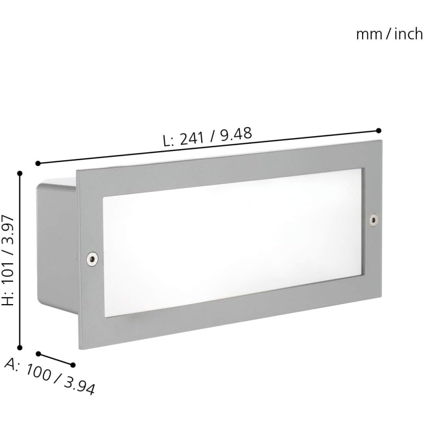 EGLO 88008 - ZIMBA Outdoor Recessed Light 1xE27/60W, Silver/White, IP44