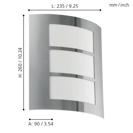 Eglo - Outdoor wall light 1xE27/15W/230V IP44