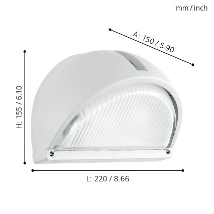 Eglo - Outdoor wall light 1xE27/60W white