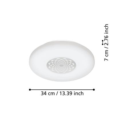 Eglo 900008 - CAPASSO LED Dimmable Ceiling Light, 15.6W / 230V, 2700–6500K