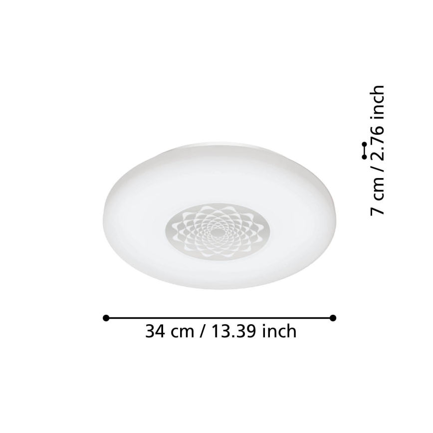 Eglo 900008 - CAPASSO LED Dimmable Ceiling Light, 15.6W / 230V, 2700–6500K