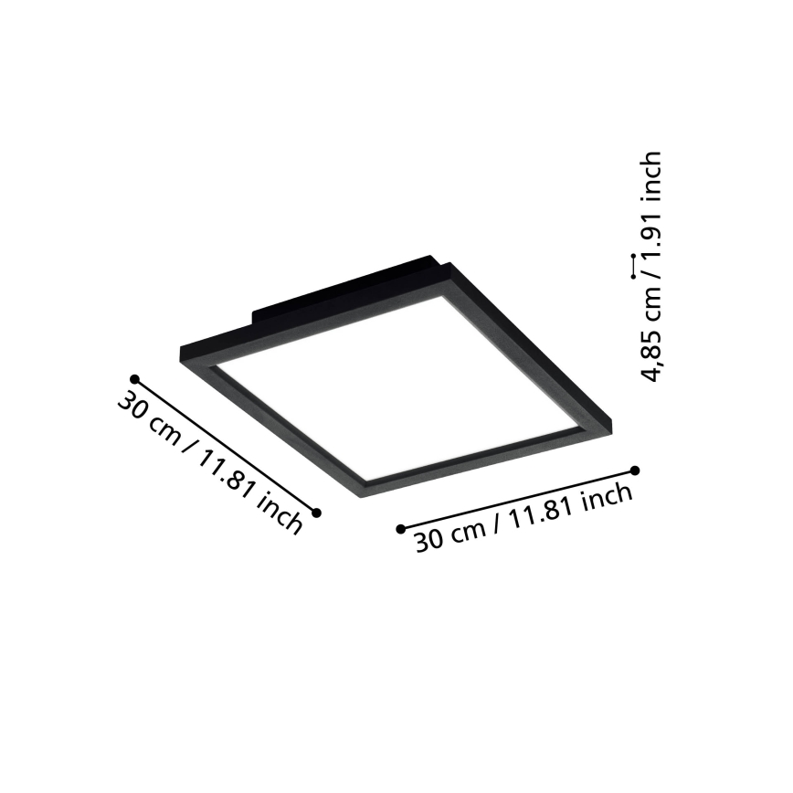 Eglo - LED Dimmable ceiling light LED/15,3W/230V 2700-6500K black ZigBee