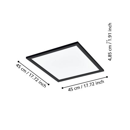 Eglo - LED Dimmable ceiling light LED/21,5W/230V black ZigBee