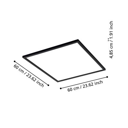 Eglo - LED Dimmable ceiling light LED/33W/230V black ZigBee