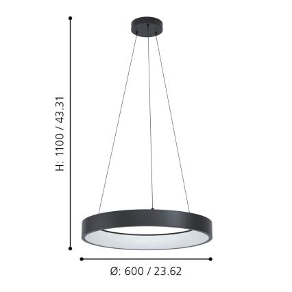 Eglo - LED RGBW Dimmable chandelier on a string LED/26W/230V 2700-6500K ZigBee