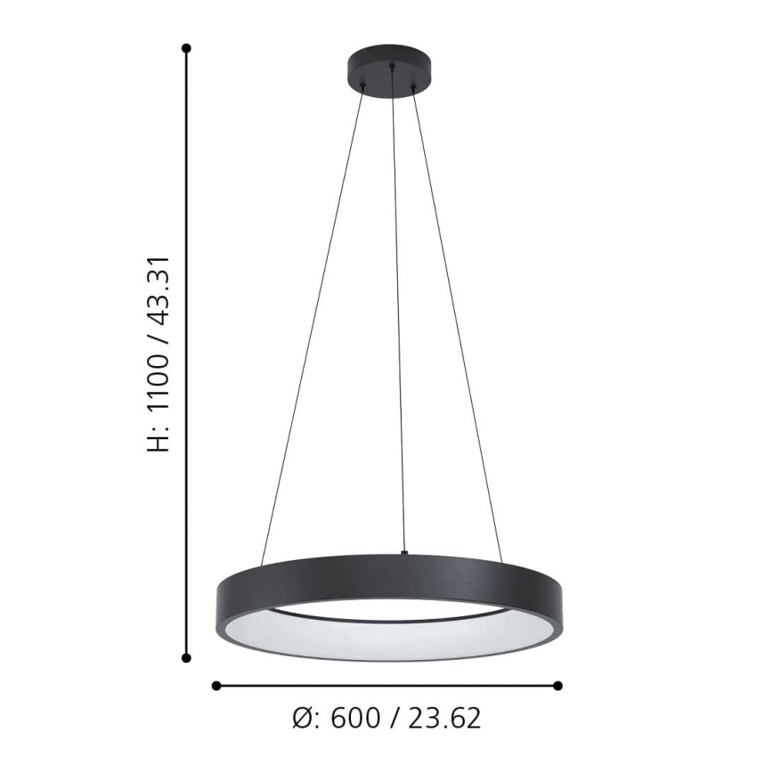 Eglo - LED RGBW Dimmable chandelier on a string LED/26W/230V 2700-6500K ZigBee