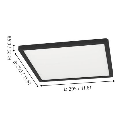 Eglo - LED RGBW Dimmable ceiling light LED/14,6W/230V black ZigBee