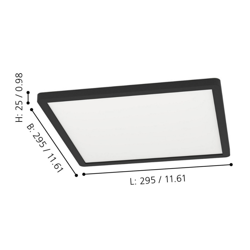 Eglo - LED RGBW Dimmable ceiling light LED/14,6W/230V black ZigBee
