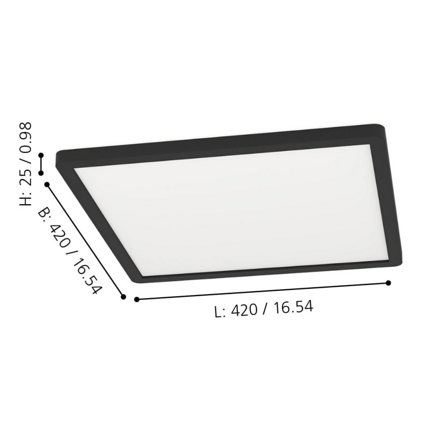 Eglo - LED RGBW Dimmable ceiling light LED/16,5W/230V black ZigBee