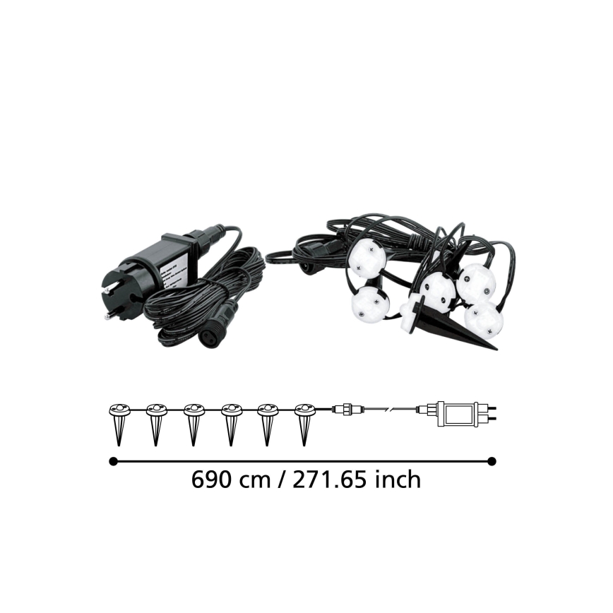 Eglo - LED Outdoor decorative chain SPINETOLI 6xLED IP65