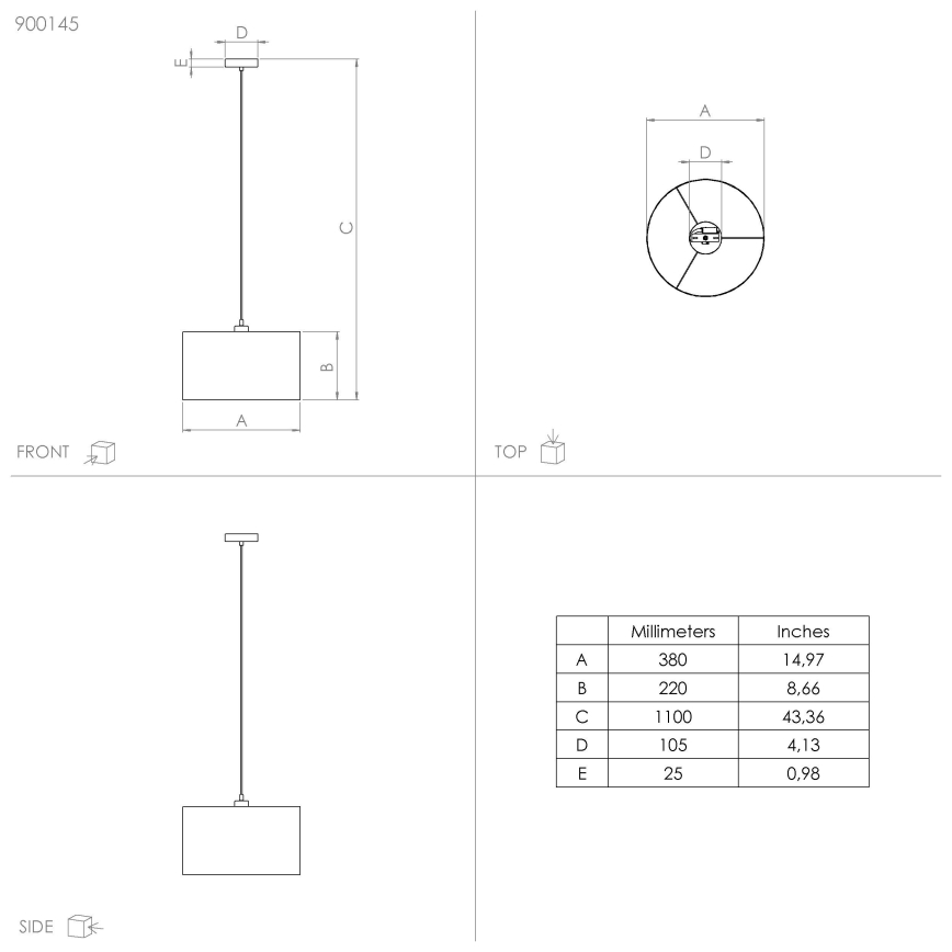 Eglo - Chandelier on a string 1xE27/40W/230V d. 38 cm