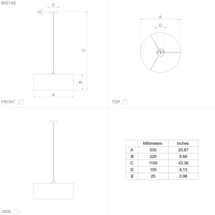 Eglo - Chandelier on a string 1xE27/40W/230V d. 53 cm
