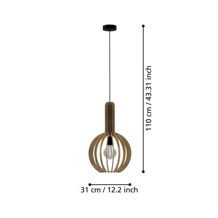 Eglo - Chandelier on a string 1xE27/40W/230V d. 31 cm beige