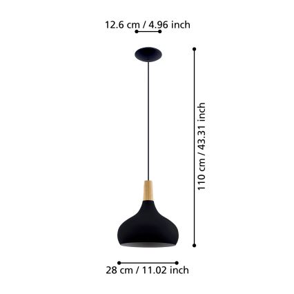 Eglo - Chandelier on a string 1xE27/40W/230V d. 28 cm