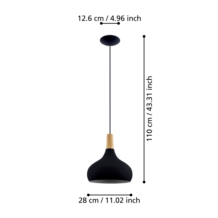Eglo - Chandelier on a string 1xE27/40W/230V d. 28 cm