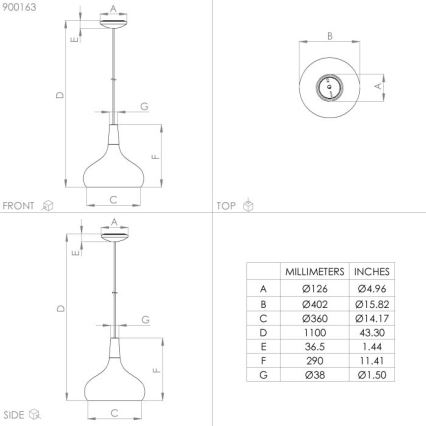 Eglo  - Chandelier on a string 1xE27/40W/230V d. 40 cm