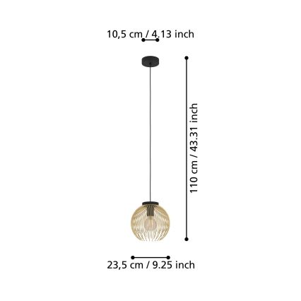 Eglo - Chandelier on a string 1xE27/40W/230V
