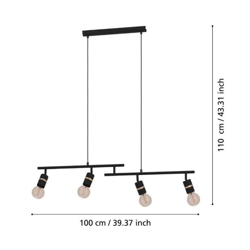 Eglo - Chandelier on a string 4xE27/10W/230V