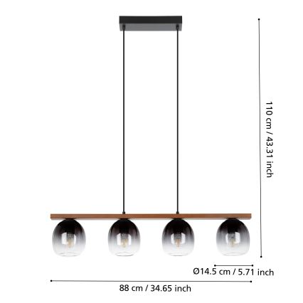 Eglo - Chandelier on a string 4xE27/40W/230V