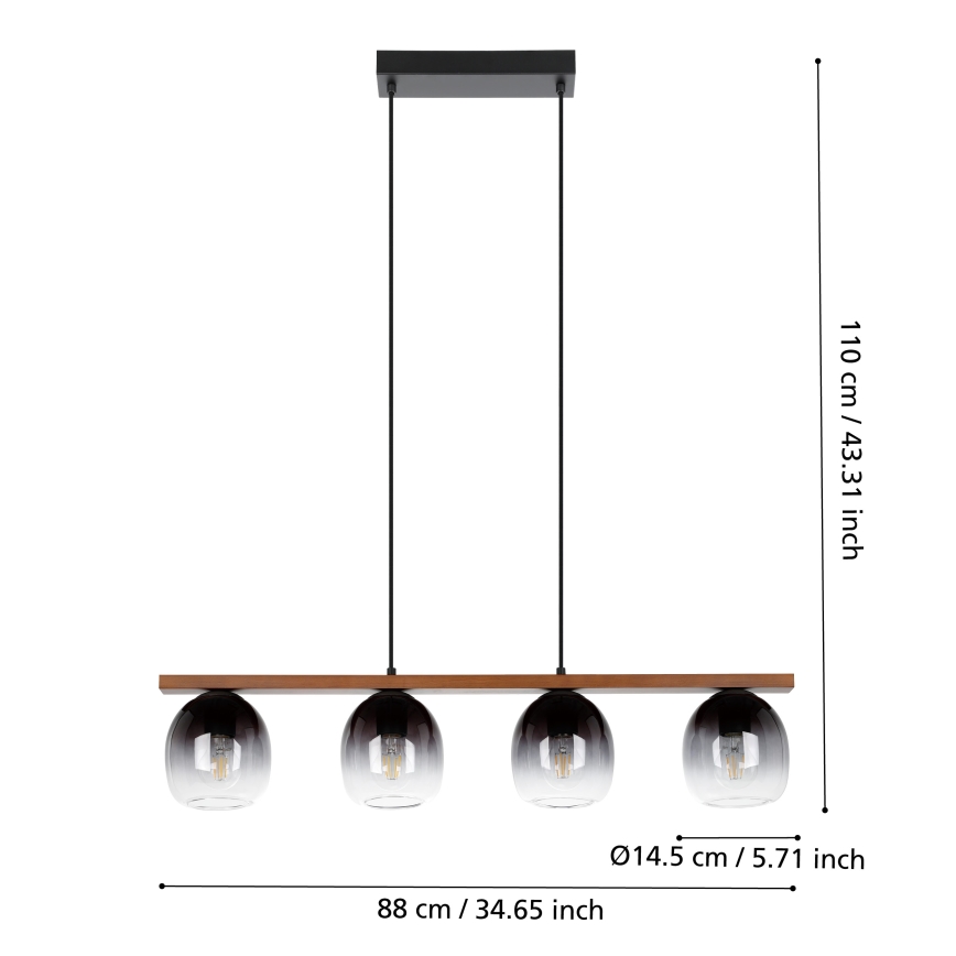 Eglo - Chandelier on a string 4xE27/40W/230V