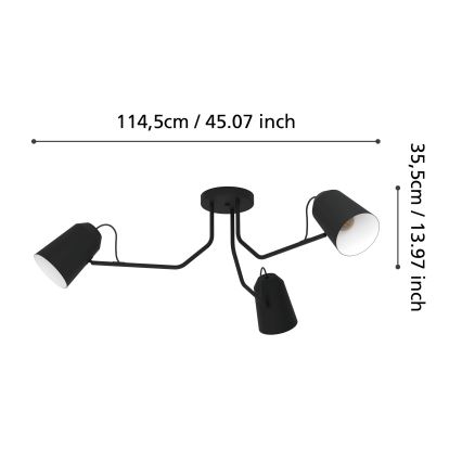 Eglo - Surface-mounted chandelier 3xE27/25W/230V