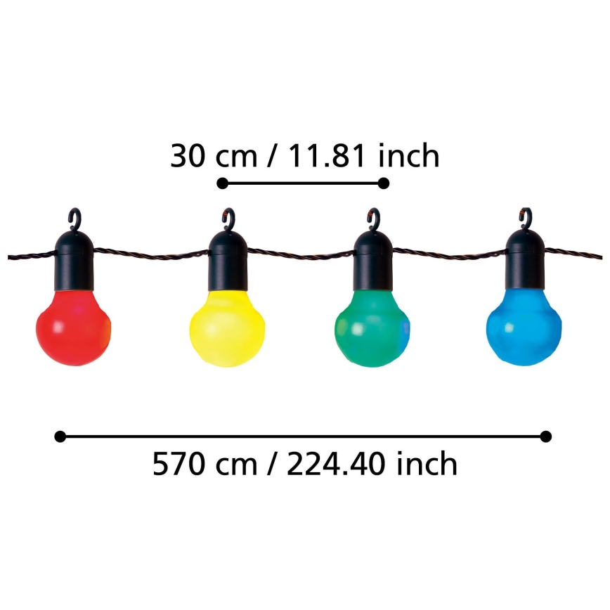 Eglo - LED Outdoor decorative chain 20xLED/0,064W/31V IP44