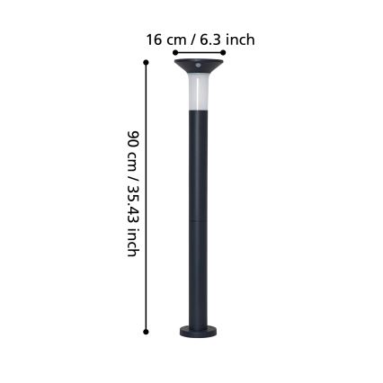 Eglo - LED Outdoor solar lamp with a sensor 6xLED/0,03W/3,7V IP44