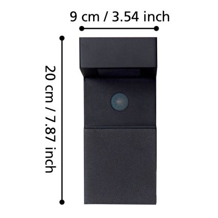 Eglo - LED Outdoor solar light with a sensor 18xLED/0,2W/3,7V IP44