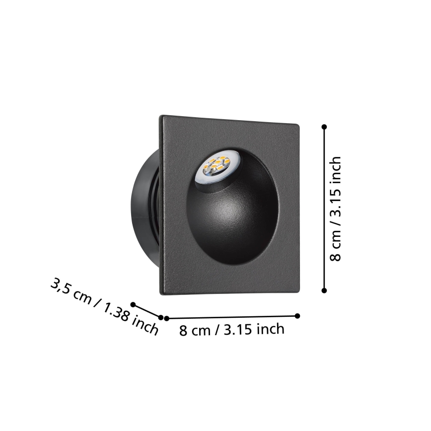Eglo - LED Staircase light LED/2W/230V 3000K black
