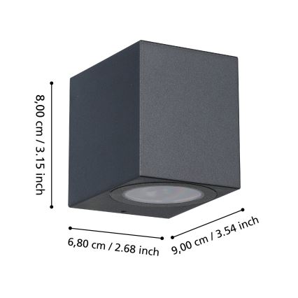 Eglo - LED Outdoor wall light 1xGU10/4,6W/230V IP44