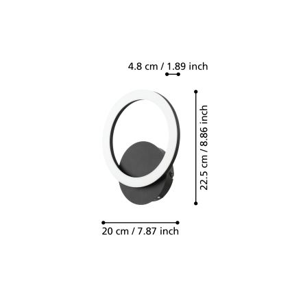 Eglo - LED Dimmable wall light LED/12W/230V 3000-6500K