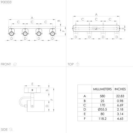 Eglo - LED Spotlight 4xGU10/3W/230V