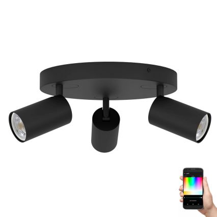 Eglo - LED RGBW Dimmable spotlight 3xGU10/4,9W/230V black