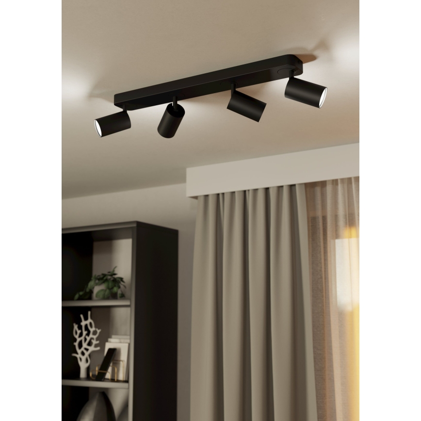 Eglo - LED RGBW Dimmable spotlight 4xGU10/4,9W/230V black