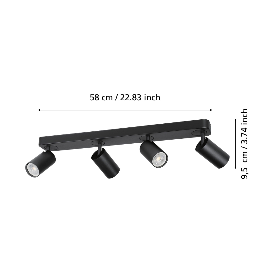 Eglo - LED RGBW Dimmable spotlight 4xGU10/4,9W/230V black