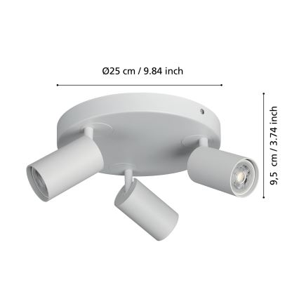 Eglo - LED RGBW Dimmable spotlight 3xGU10/4,9W/230V white
