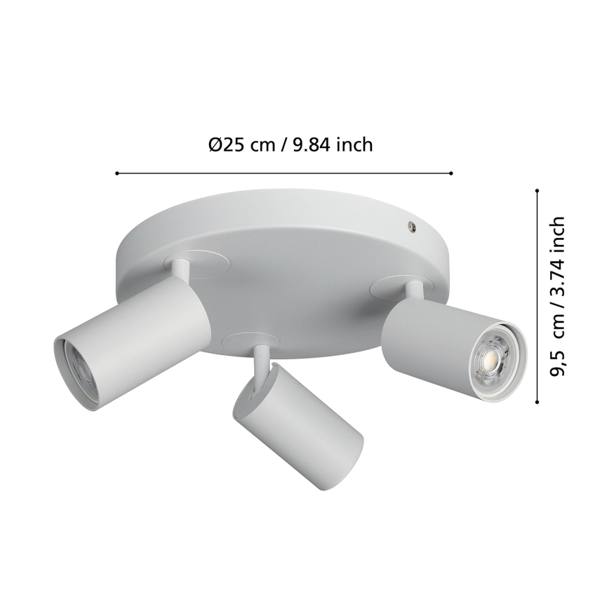 Eglo - LED RGBW Dimmable spotlight 3xGU10/4,9W/230V white
