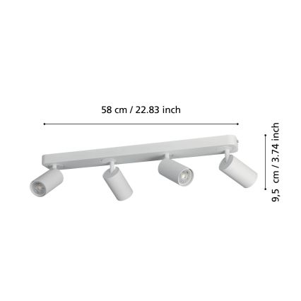 Eglo -LED RGBW Dimmable spotlight 4xGU10/4,9W/230V white