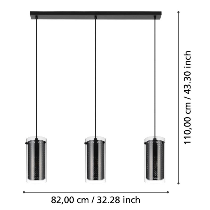 Eglo - Chandelier on a string 3xE27/10W/230V