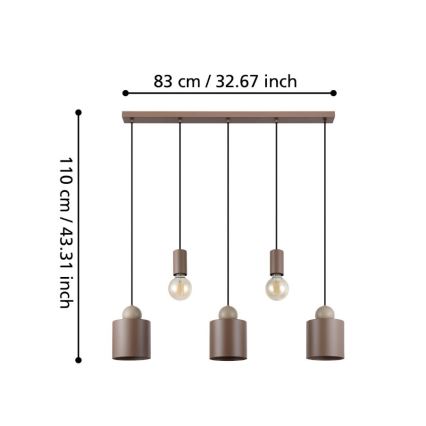 Eglo - Chandelier on a string 5xE27/40W/230V
