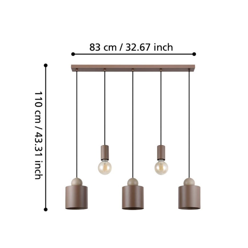 Eglo - Chandelier on a string 5xE27/40W/230V