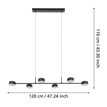Eglo - LED Dimmable chandelier on a string 6xLED/7W/230V