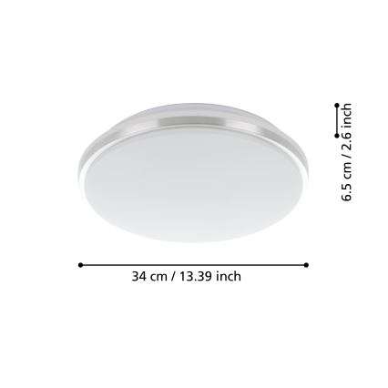 Eglo - LED Bathroom ceiling light LED/15,6W/230V IP44 shiny chrome