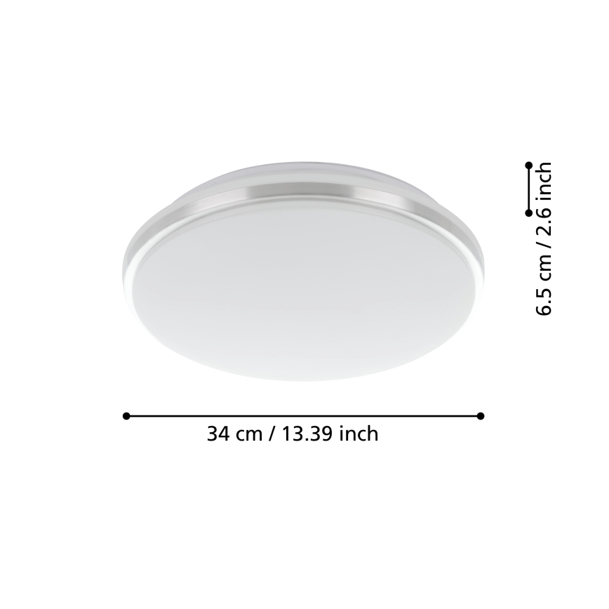 Eglo - LED Bathroom ceiling light LED/15,6W/230V IP44 shiny chrome