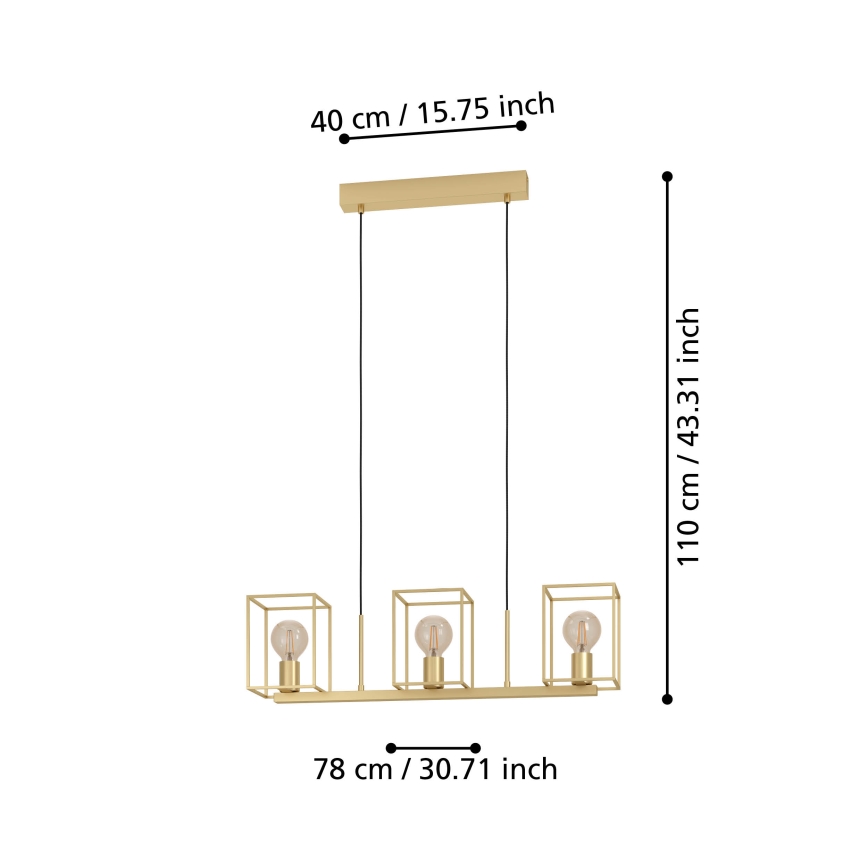 Eglo - Chandelier on a string 3xE27/40W/230V