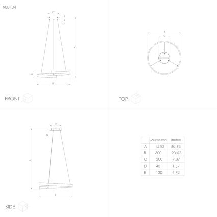 Eglo - LED Dimmable chandelier on a string LED/42,5W/230V 3000-6500K