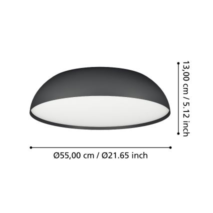 Eglo - LED RGBW Dimmable ceiling light 3xLED/11W/230V 2700-6500K d. 55 cm